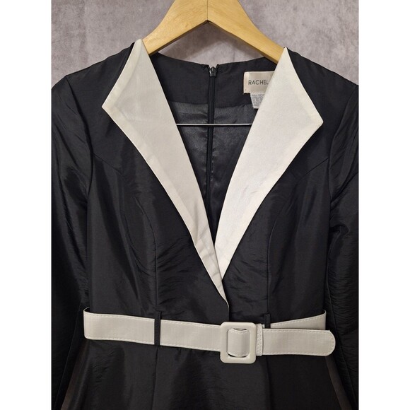 Rachel Allan Long Sleeve V-Neck Cocktail Dress Sz 6 Peplum Wedding Formal - Picture 8 of 9